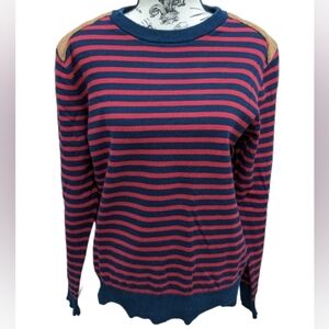 H&M women's navy and red striped crewneck sailor sweater size M